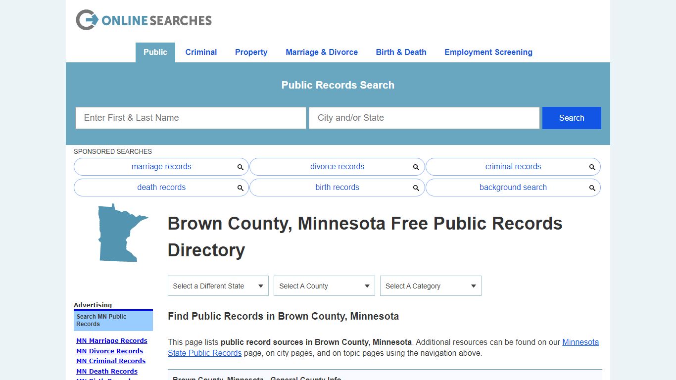 Brown County, Minnesota Public Records Directory